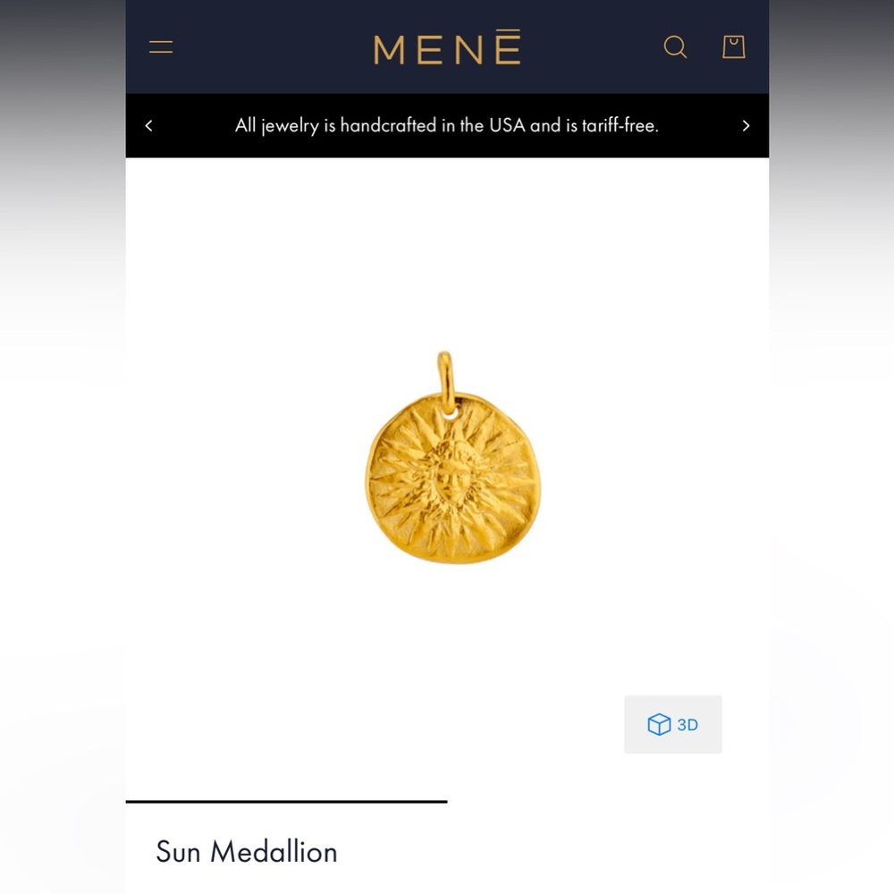 Menē Gold Sun Medallion Pendant